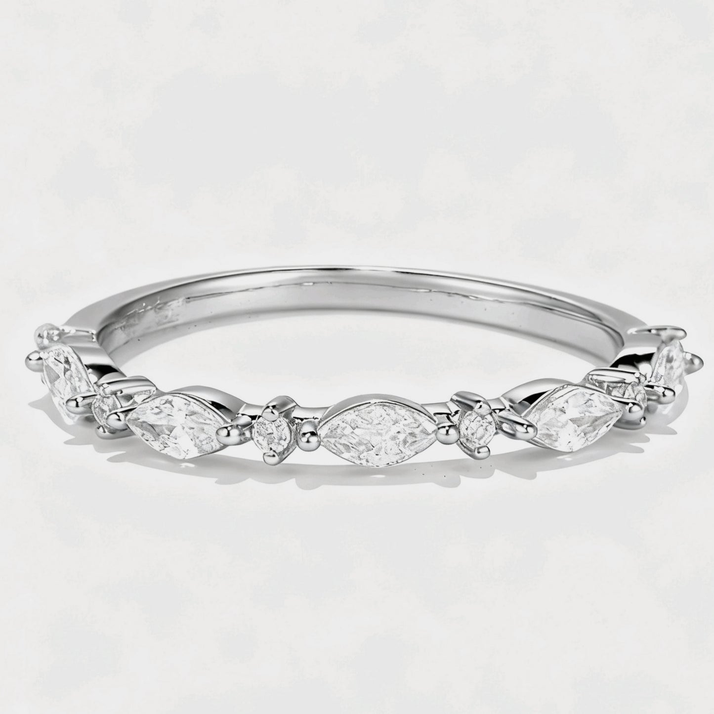 Glamorous Elegant Ice Flower Bridal Wedding Ring Set