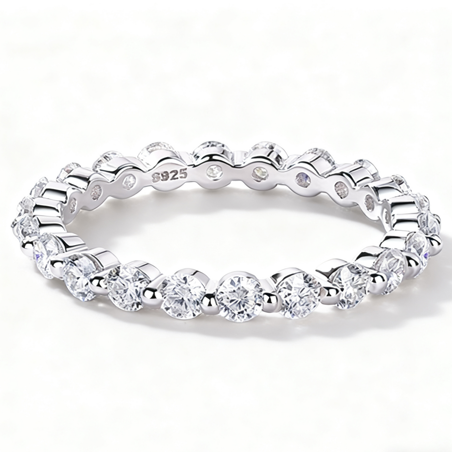 Glamorous Elegant Ice Flower Bridal Wedding Ring Set