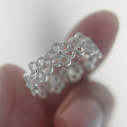 Minimalist Lace 925 Sterling Silver Ring